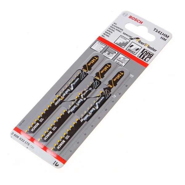 Bosch Decoupeerzaagblad fiber and plaster T 141 HM blister van 3 bladen (Prijs per 2 stuks)