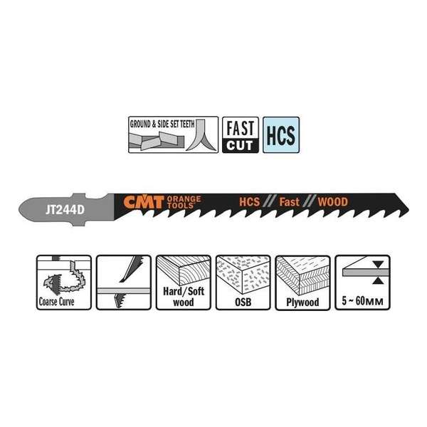Decoupeerzaag HCS 75 x 100 mm. 6tpi (fast,wood) Decoupeerzaag HCS 75 x 100 mm. 6tpi (fast,wood)