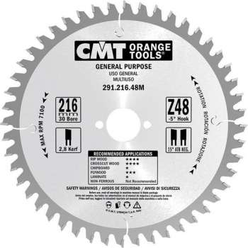 CMT 291.220.36M Cirkelzaagblad - 220 x 30 x 36T - Hout
