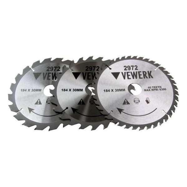TCT cirkelzaagblad 184 mm 3-delig 20 + 24 + 40 tands TCT cirkelzaagblad 184 mm 3-delig 20 + 24 + 40 tands