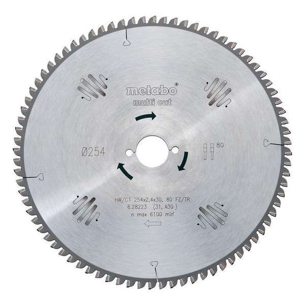 Metabo 628053000 Cirkelzaagblad HW/CT - 300 x 30mm - 72 WZ Metabo 628053000 Cirkelzaagblad HW/CT - 300 x 30mm - 72 WZ