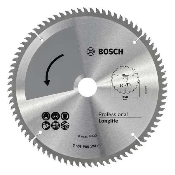 Bosch cirkelzaagblad PRECISION - 250X2X30/-,T80 (1) Bosch cirkelzaagblad PRECISION - 250X2X30/-,T80 (1)