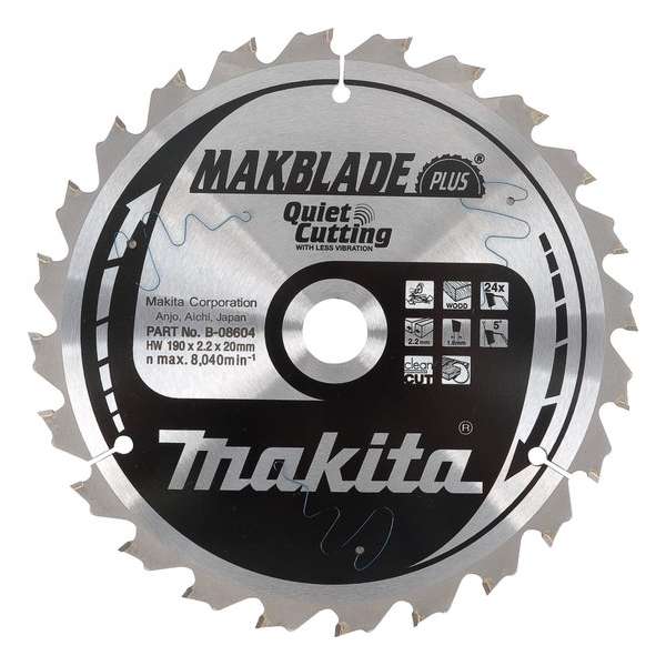 Makita B-08604 Zaagb Q+C 190x20x2,2 24T 5g Makita B-08604 Zaagb Q+C 190x20x2,2 24T 5g