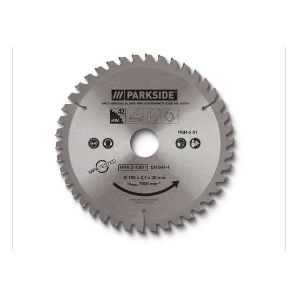 PARKSIDE® Cirkelzaagblad 42 tanden - 190mm - Passend op alle gangbare handcirkelzagen PARKSIDE® Cirkelzaagblad 42 tanden - 190mm - Passend op alle gangbare handcirkelzagen