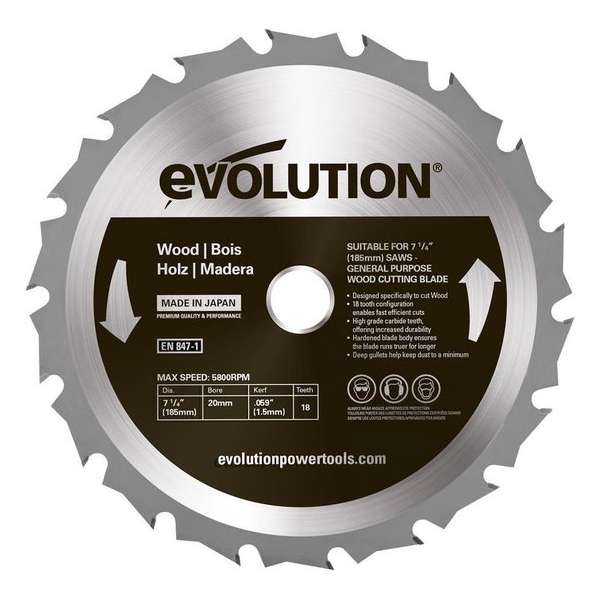 EVOLUTION - Evolution zaagblad hout 185 mm - DIA 185 MM - 24 T EVOLUTION - Evolution zaagblad hout 185 mm - DIA 185 MM - 24 T