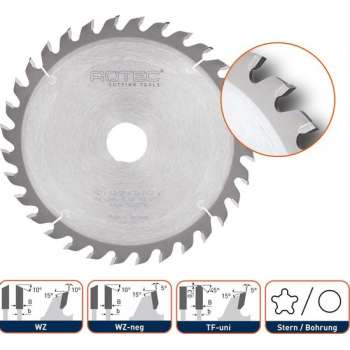 Rotec HM Zaagblad voor handmachine Ø160x20 Z36 WZ
