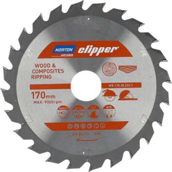 Norton Clipper Hout en Composiet - Zaagbladen ATB Ripping voor Cirkelzagen en Afkortzagen