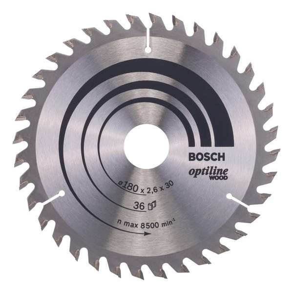 Bosch - Cirkelzaagblad Optiline Wood 180 x 30/20 x 2,6 mm, 36 Bosch - Cirkelzaagblad Optiline Wood 180 x 30/20 x 2,6 mm, 36