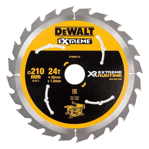 DeWALT DT99565 XR Cirkelzaagblad 210x30mm 24T DeWALT DT99565 XR Cirkelzaagblad 210x30mm 24T