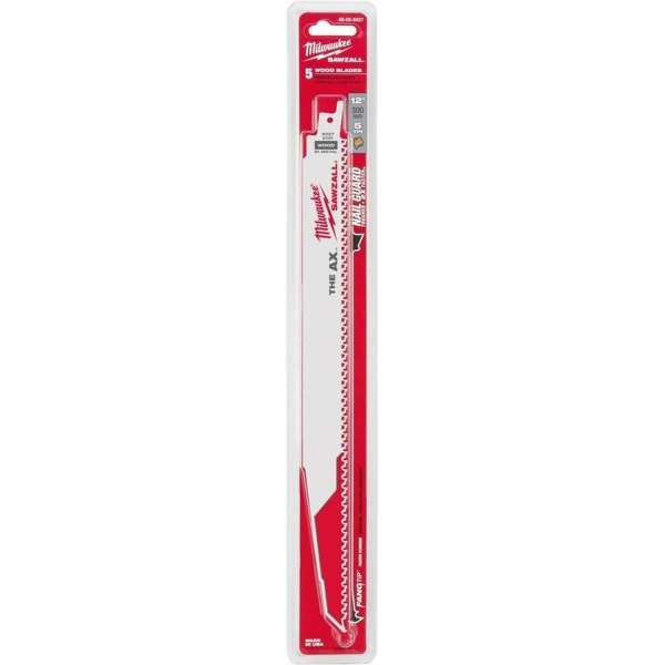 Milwaukee 48005027 Reciprozaagblad - 300 x 5TPI - Hout/Hout met spijkers (5st) Milwaukee 48005027 Reciprozaagblad - 300 x 5TPI - Hout/Hout met spijkers (5st)