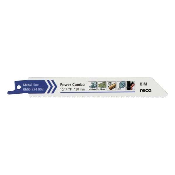 Reca Reciprozaagblad metaal Power Combo 10/14 150 mm BiM XLS hoogwaardig, universeel vanaf 2 mm (25 stuks) Reca Reciprozaagblad metaal Power Combo 10/14 150 mm BiM XLS hoogwaardig, universeel vanaf 2 mm (25 stuks)