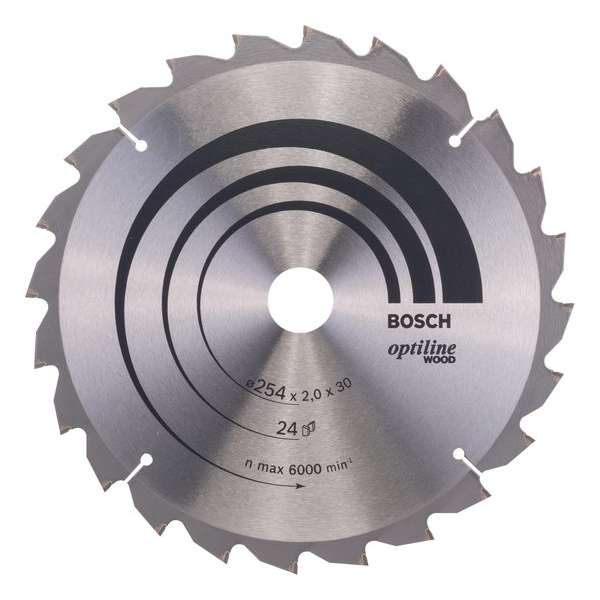 Bosch - Cirkelzaagblad Optiline Wood 254 x 30 x 2,0 mm, 24 Bosch - Cirkelzaagblad Optiline Wood 254 x 30 x 2,0 mm, 24