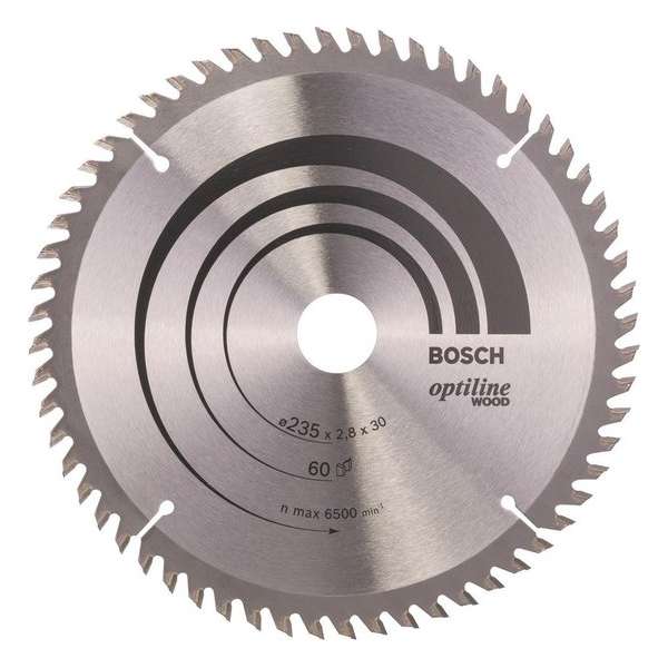 Bosch - Cirkelzaagblad Optiline Wood 235 x 30/25 x 2,8 mm, 60 Bosch - Cirkelzaagblad Optiline Wood 235 x 30/25 x 2,8 mm, 60