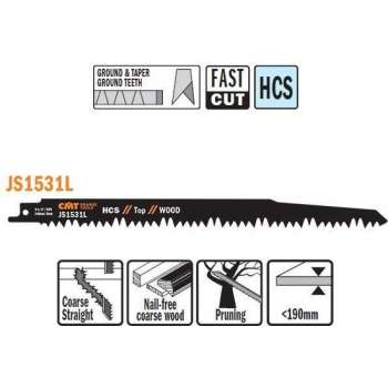 HCS Reciprozaagblad 240 x 1,5 mm. 5tpi  (5 stuks)