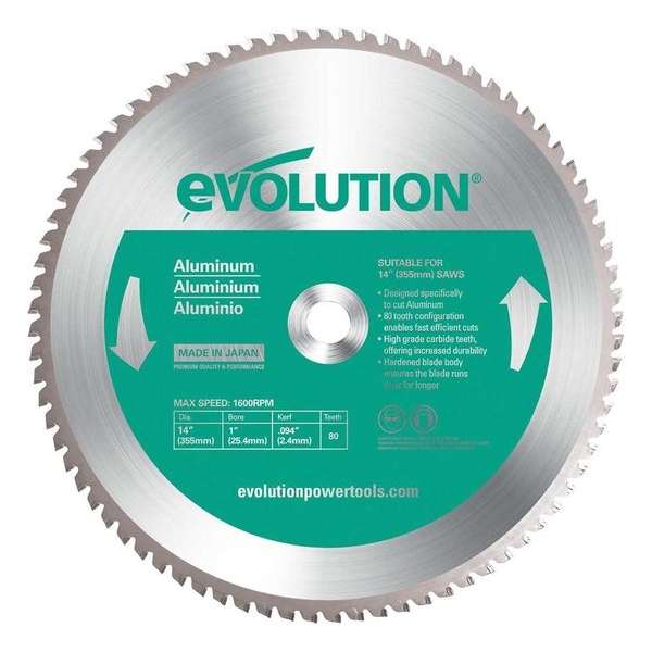 EVOLUTION - Evolution EVO 355mm drycut zaagblad voor aluminium - DIA 355 MM - 80 T EVOLUTION - Evolution EVO 355mm drycut zaagblad voor aluminium - DIA 355 MM - 80 T