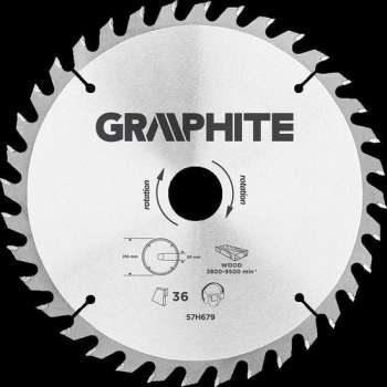 GRAPHITE Cirkelzaagblad 216 mm, 36 tands, Hout