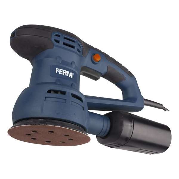 FERM ESM1010 Excentrische Schuurmachine - 430W - Variabele snelheid - Softgrip - Incl. Stofopvangbox en 6 st. schuurpapier FERM ESM1010 Excentrische Schuurmachine - 430W - Variabele snelheid - Softgrip - Incl. Stofopvangbox en 6 st. schuurpapier