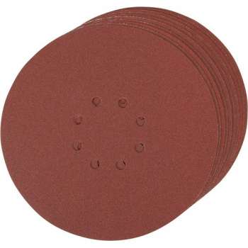 225 mm geperforeerde klittenband schuurvellen, 10 pk.