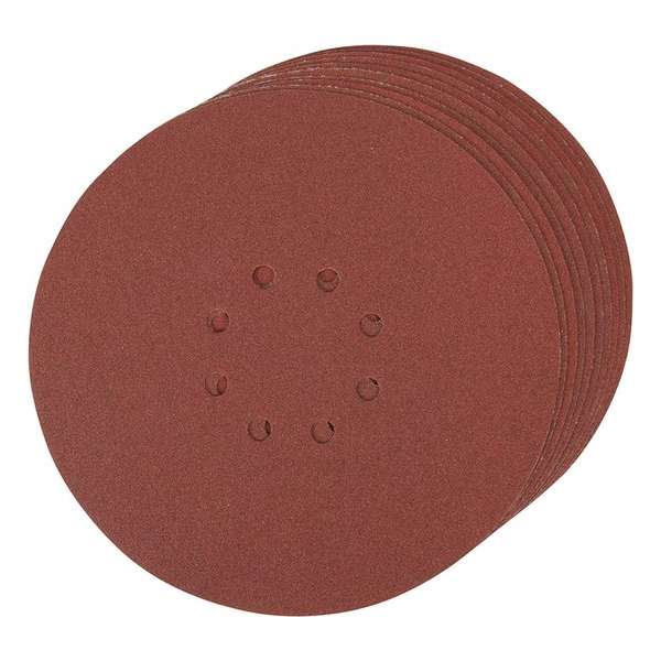 225 mm geperforeerde klittenband schuurvellen, 10 pk. 225 mm geperforeerde klittenband schuurvellen, 10 pk.