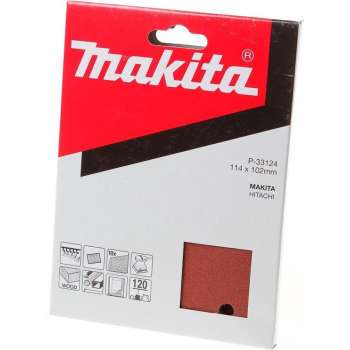 Makita P-33124 Vlak schuurvel Red - K120 - 114 x 102mm (10st)