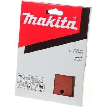 Makita P-33102 Vlak schuurvel Red - K80 - 114 x 102mm (10st)