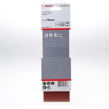Bosch - 3-delige schuurbandset 75 x 533 mm - 80