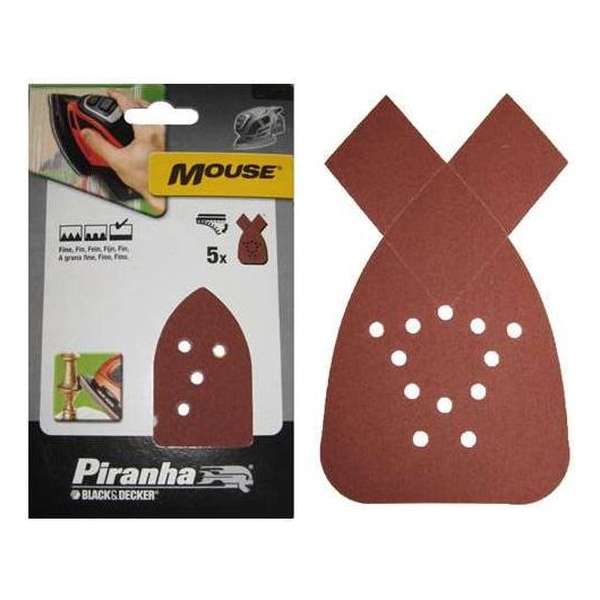 Piranha Schuurstroken Mouse, 80K 5 stuks X31004 Piranha Schuurstroken Mouse, 80K 5 stuks X31004