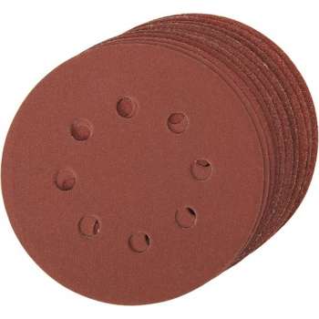 Silverline Geperforeerde Klittenband Schuurschijven 125 mm, 4 x 60 Korrel, 2 x 80 Korrel, 2 x 120 Korrel, 2 x 240 Korrel