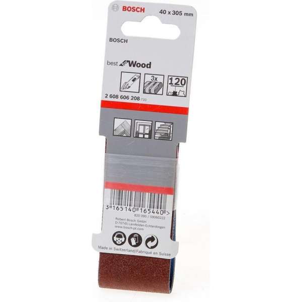 Bosch Schuurband 40 x 305mm K120 blister van 3 banden (Prijs per 2 stuks)
