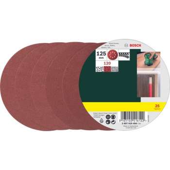 Bosch 25-delige schuurbladenset voor excenterschuurmachines 125 mm - korrel 120