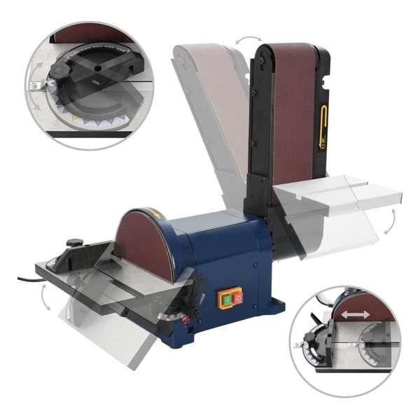 vidaXL Vlak- en bandschuurmachine elektrisch 550 W 200 mm VDXL_144832 vidaXL Vlak- en bandschuurmachine elektrisch 550 W 200 mm VDXL_144832