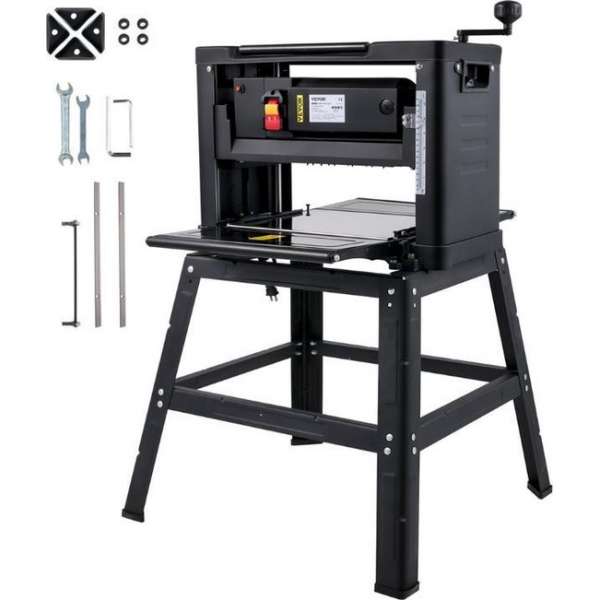 Dakta® Vandiktebank | 2000W | Vlakbank | Max breedte 33cm | Schaafbank | Stofuitlaat | Dikte 5-160mm | 8000RPM | Met onderstel Dakta® Vandiktebank | 2000W | Vlakbank | Max breedte 33cm | Schaafbank | Stofuitlaat | Dikte 5-160mm | 8000RPM | Met onderstel