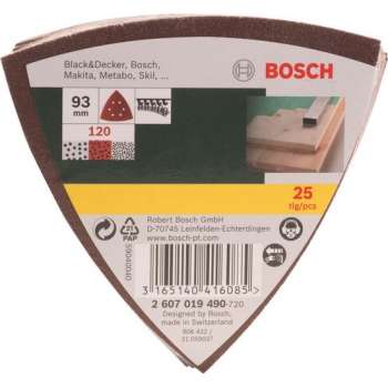 Bosch 25-delige schuurbladenset voor deltaschuurmachines - korrel 120
