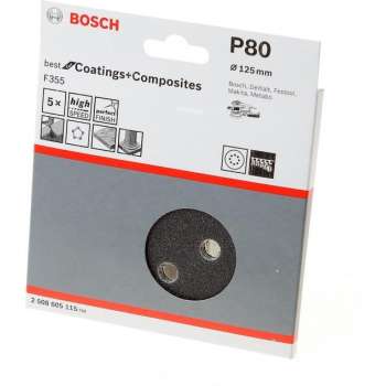 Bosch Schuurschijf coating and composites diameter 125mm K80 blister van 5 schijven