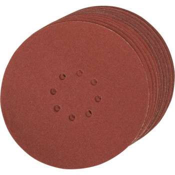225 mm geperforeerde klittenband schuurvellen, 10 pk.