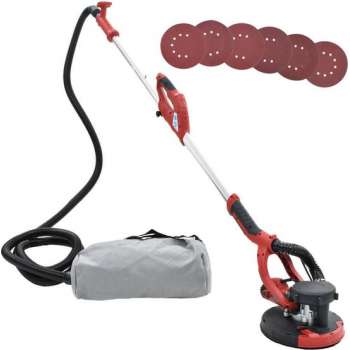 Wand- en plafondschuurmachine - Rood - Afzuigfunctie - 750 W - 4 meter lange stofslang