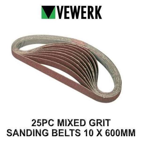 Schuurband 10 x 600 mm voor powerfile verschillende korrel groftes 25 stuks Schuurband 10 x 600 mm voor powerfile verschillende korrel groftes 25 stuks