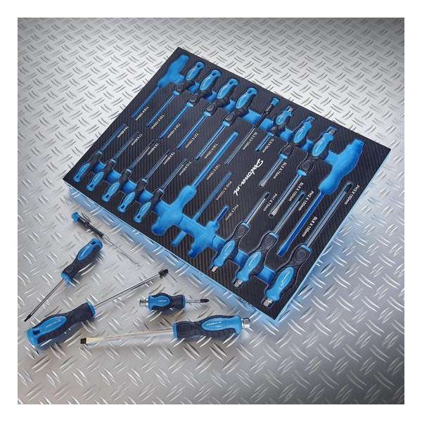 Datona® - Precisie en Torx Schroevendraaiersset - 21-delig - in PRO softmodule - Zeskant Handvat - Antislip - Blauw Datona® - Precisie en Torx Schroevendraaiersset - 21-delig - in PRO softmodule - Zeskant Handvat - Antislip - Blauw
