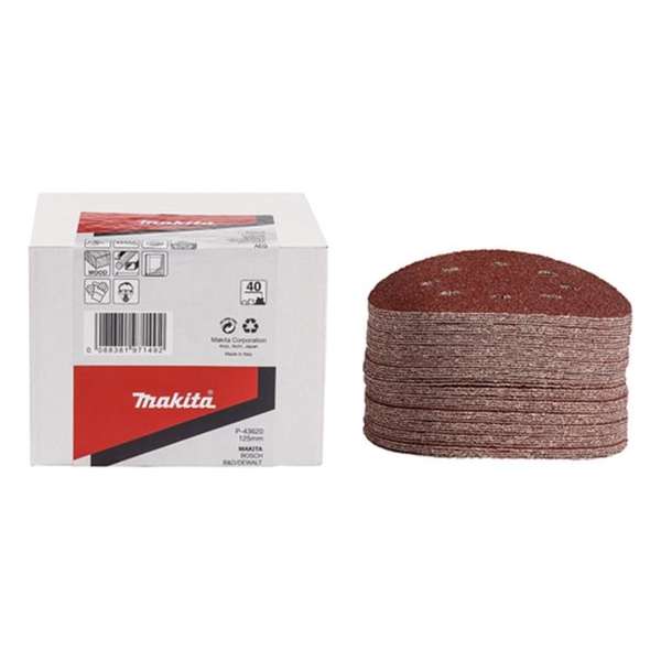 Makita P-43642 Schuurschijf 125mm K80 Red Velcro Makita P-43642 Schuurschijf 125mm K80 Red Velcro