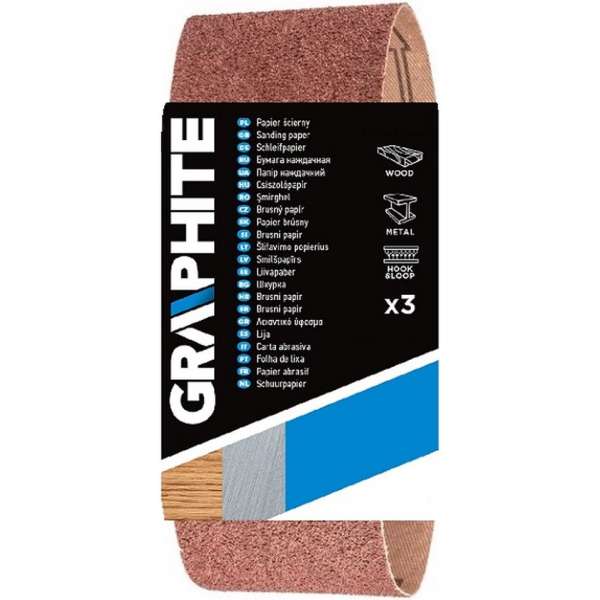Graphite Schuurband 75x457mm - K80 (3 st.) Graphite Schuurband 75x457mm - K80 (3 st.)