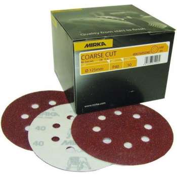MIRKA Coarse Cut Schuurschijven 125mm met 8 gaten - P60