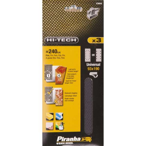 Piranha Schuurgaas 187 x 93 mm zelfhechtend K240 Piranha Schuurgaas 187 x 93 mm zelfhechtend K240