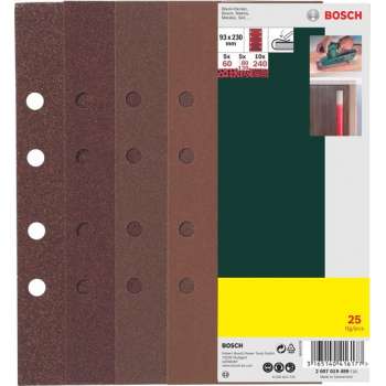 Bosch 25-delige schuurbladenset voor vlakschuurmachine - 93 x 230 mm - korrel 80