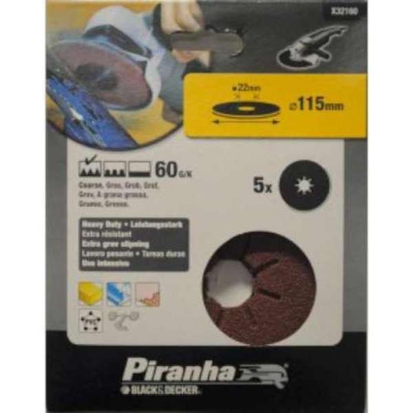 BLACK+DECKER Piranha schuurschijf k60 115mm BLACK+DECKER Piranha schuurschijf k60 115mm