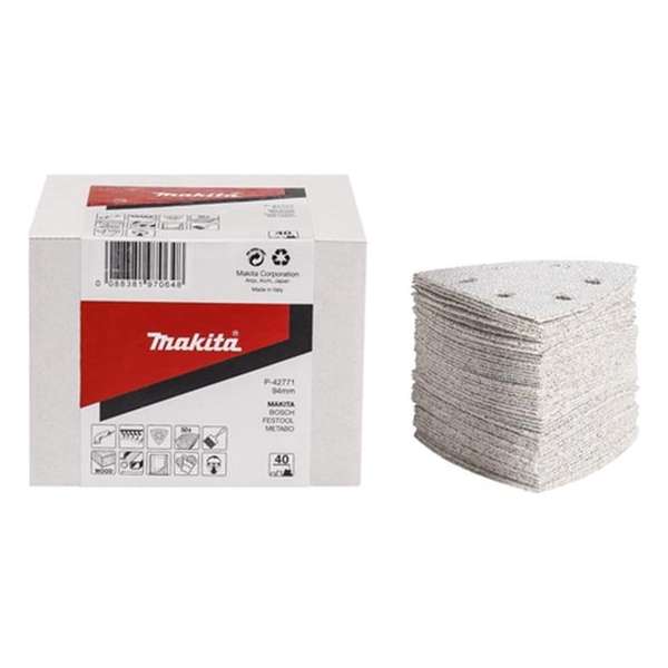 Makita P-42818 Deltaschuurvellen - 94 x K120 - Hout (50st) Makita P-42818 Deltaschuurvellen - 94 x K120 - Hout (50st)