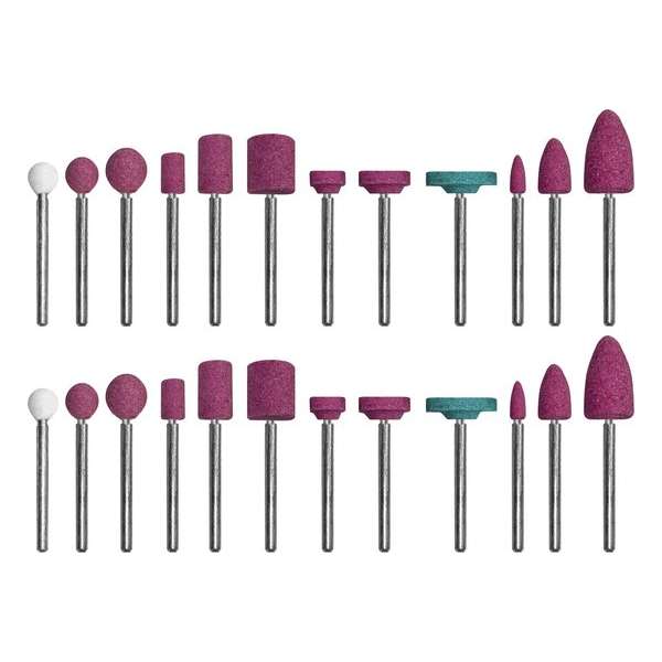 Set van 24 kleine slijpstiften voor alle boor- en freesmachines (3 mm as) Set van 24 kleine slijpstiften voor alle boor- en freesmachines (3 mm as)