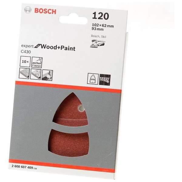 Bosch Schuurbladset 102 x 62 x 93mm K120 set van 10 bladen Bosch Schuurbladset 102 x 62 x 93mm K120 set van 10 bladen