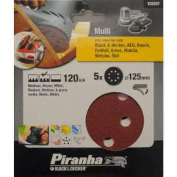 Piranha Schuurschijf  excentrische schuurmachine 125mm, 120K 5 stuks X32037