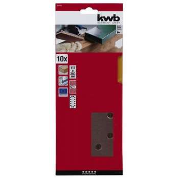 KWB SCHUURSTROKEN, HOUT EN METAAL, KORUND, 115 X 280 MM, GEPERFOREERD