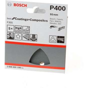 Bosch Schuurblad delta 93mm coating and composite K400 blister van 5 bladen